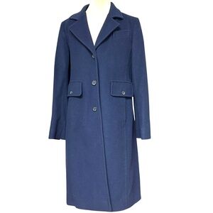 coat BCBGMAXAZRIA S purple midi wool & cashmere button collar pockets classic